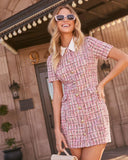 Dara Contrast Collar Tweed Mini Dress