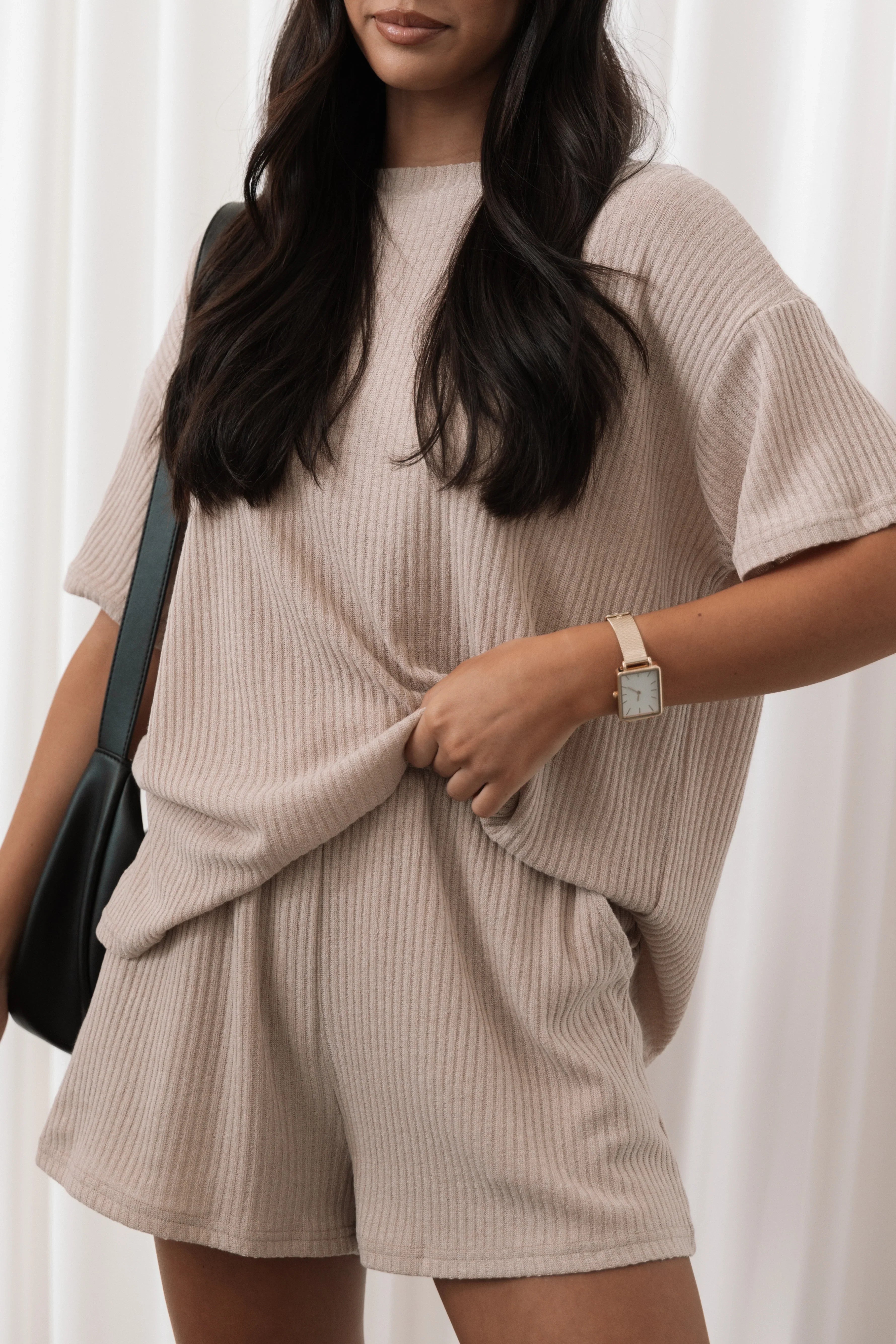 Granger Knit Short Set Tan