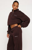 Test Drive Boxy Quarter Zip Sweater Chocolate