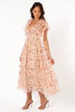 Wendi Ruffle Dress Dark Peach Floral