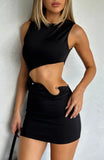 Drifting Apart Mini Dress Black