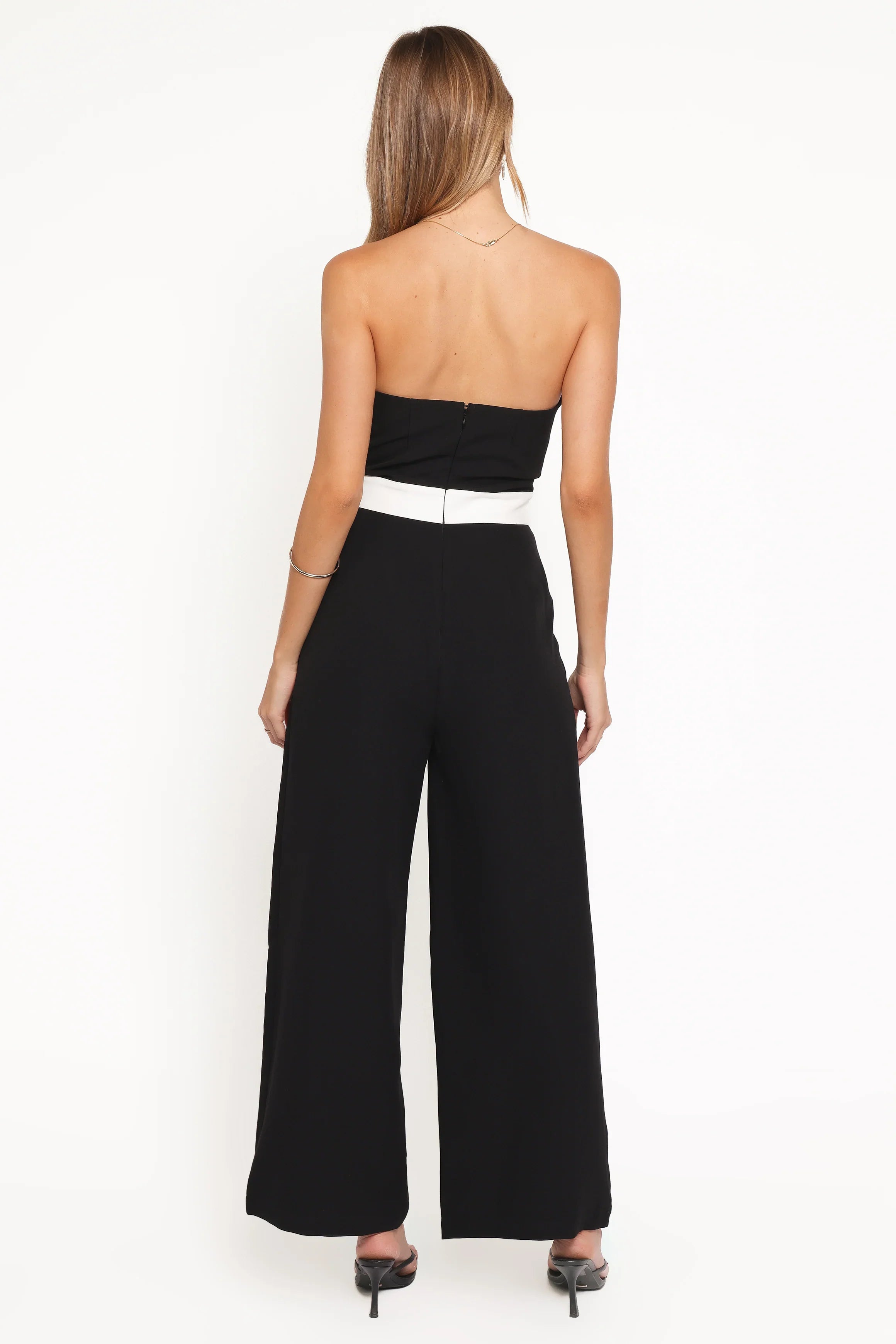 Elaria Scalloped Belted Jumpsuit Black
