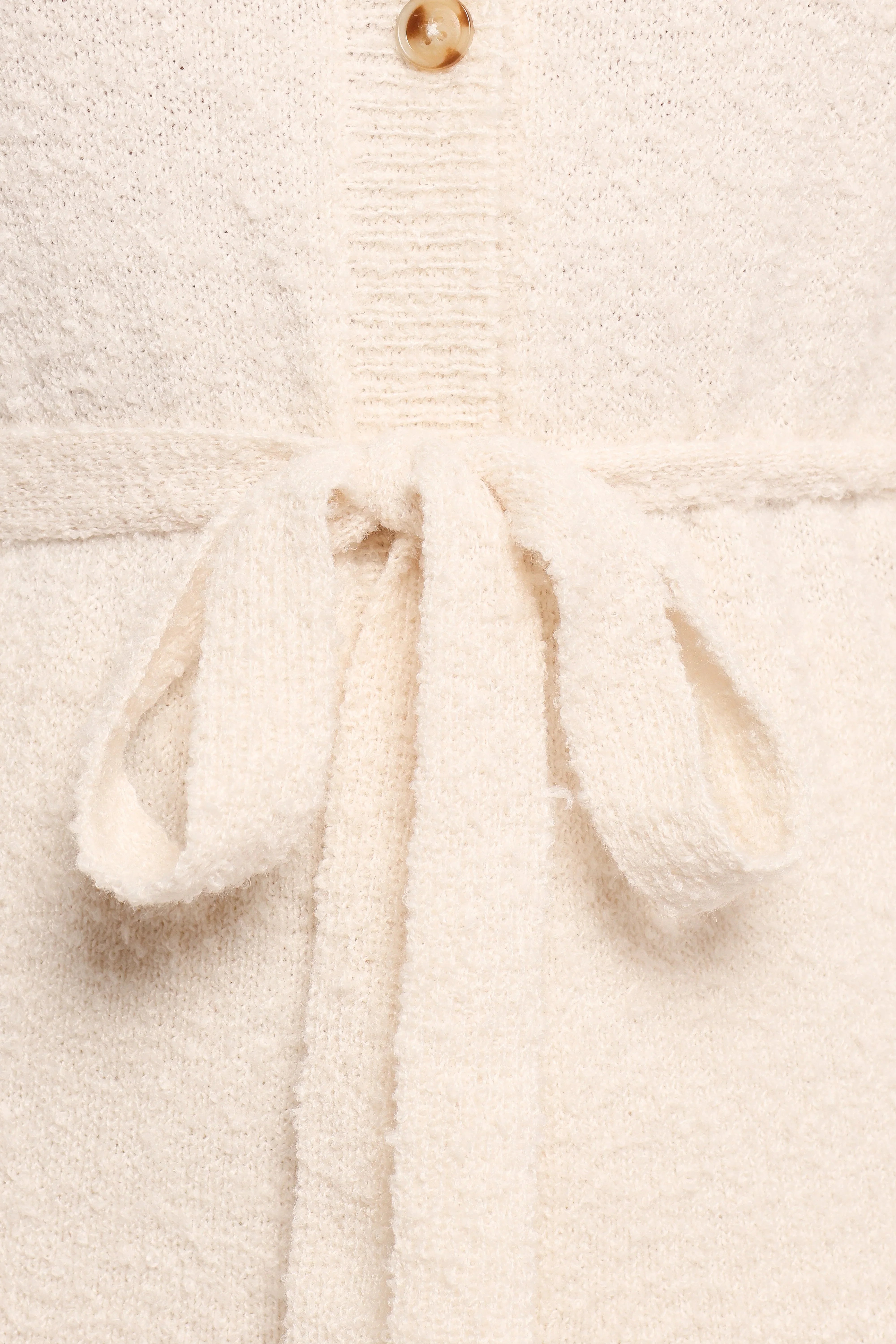 Charmelle Boucle Knit Cardigan Top White