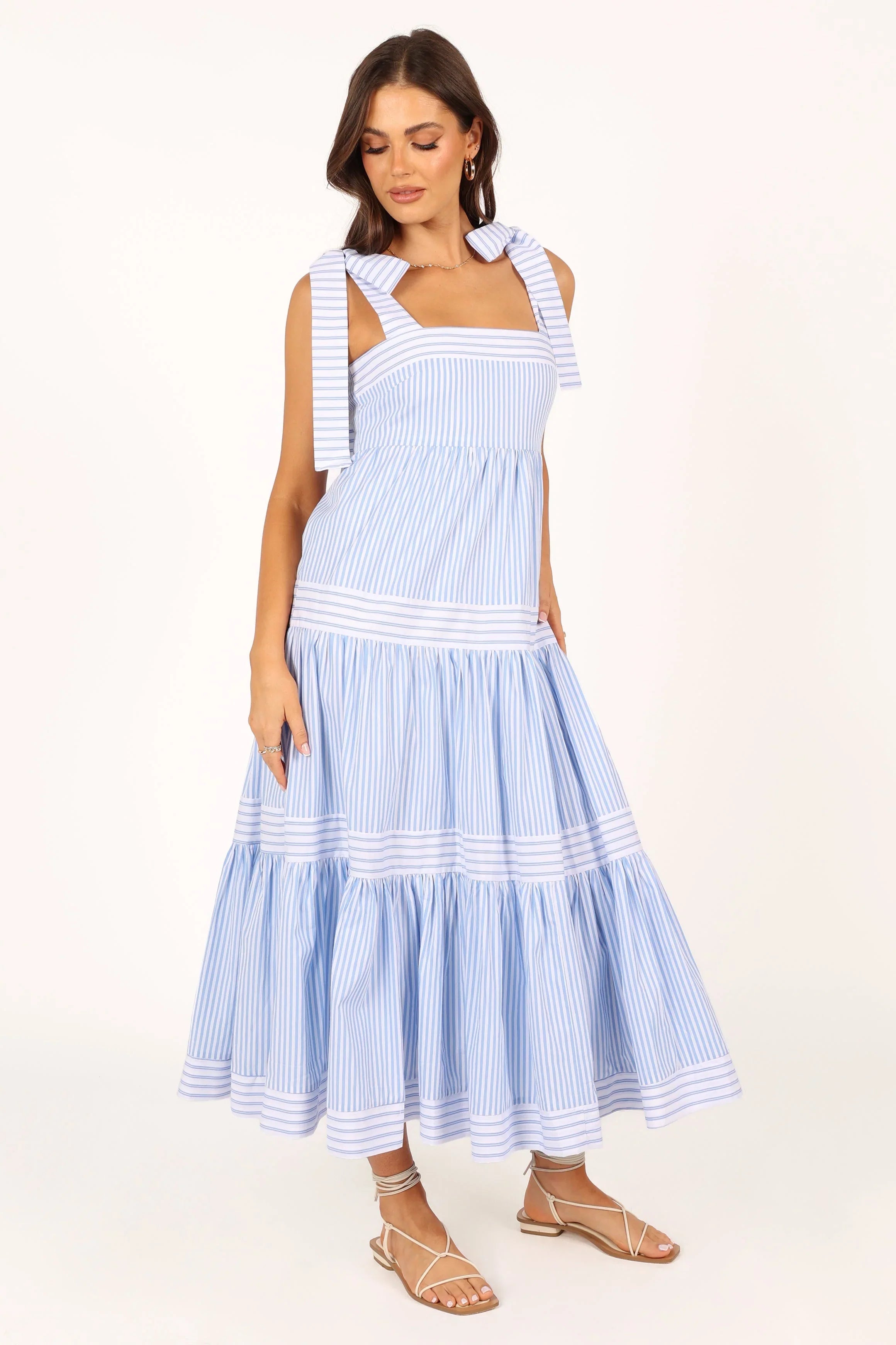 Bella Maxi Dress Blue Stripe