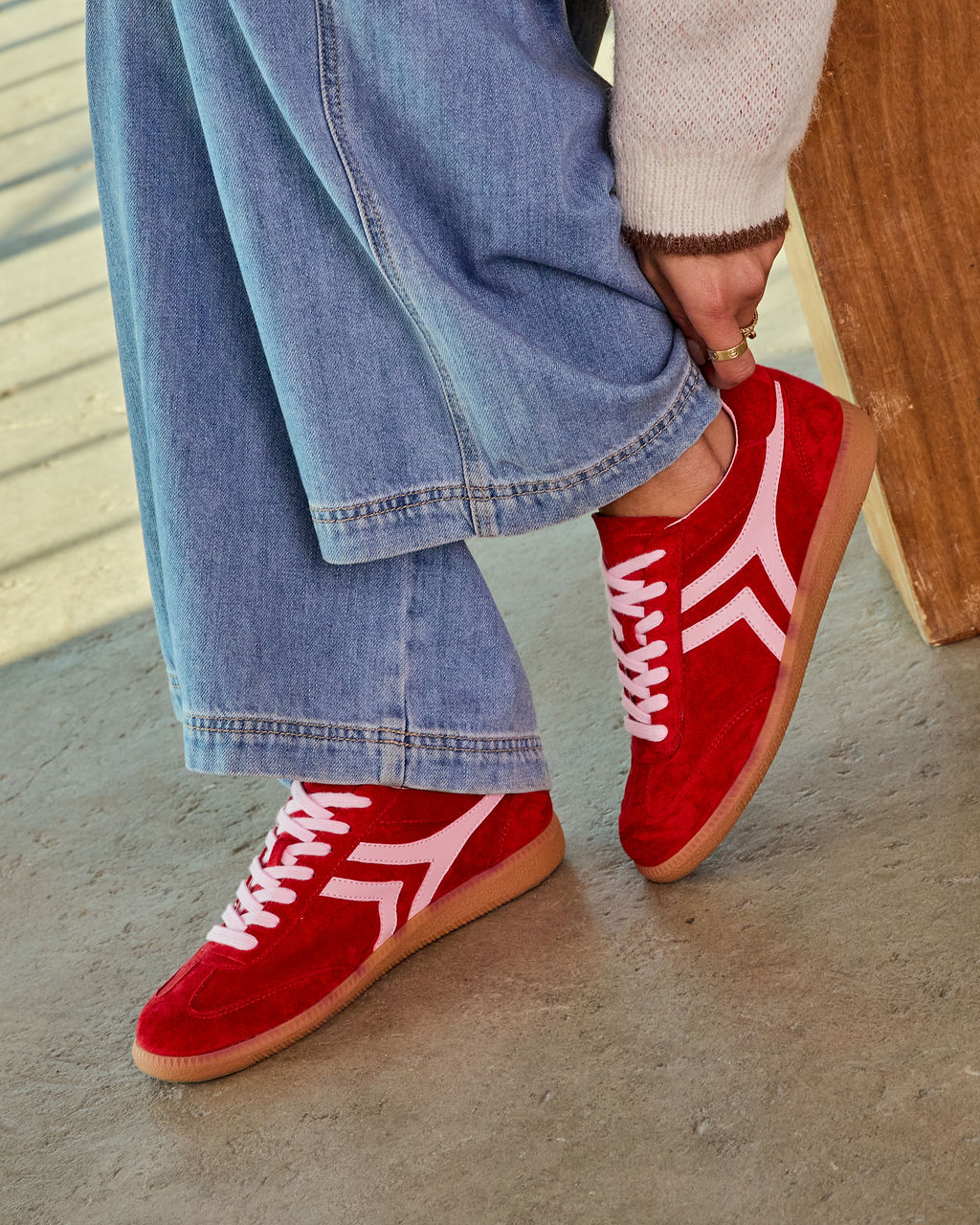 Lorilai Faux Suede Lace Up Sneakers