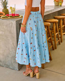 Sun Pop Gingham Novelty Print Midi Skirt