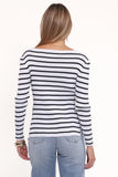 Alvina Knit Top White Black Stripe