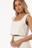 Windsor Top White Stripe