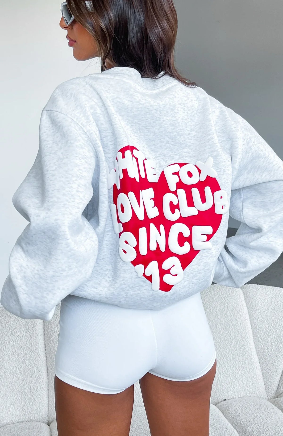 Love Club Oversized Sweater Grey Marle