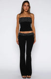 Saving My Heart Pants Black White Polka Dot