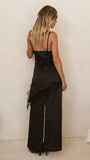Hayleigh Asymmetrical Top and Pants Set Black Lace