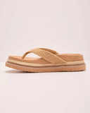 Beach Muse Raffia Thong Platform Sandals