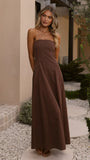 Astrid Strapless Maxi Dress Chocolate