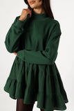 Minia Long Sleeve Mini Dress Hunter Green