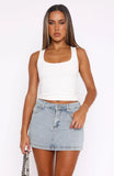 Dont Leave Me Denim Skort Light Blue Wash