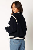 Fallon Collegiate Bomber Jacket Dark Indigo