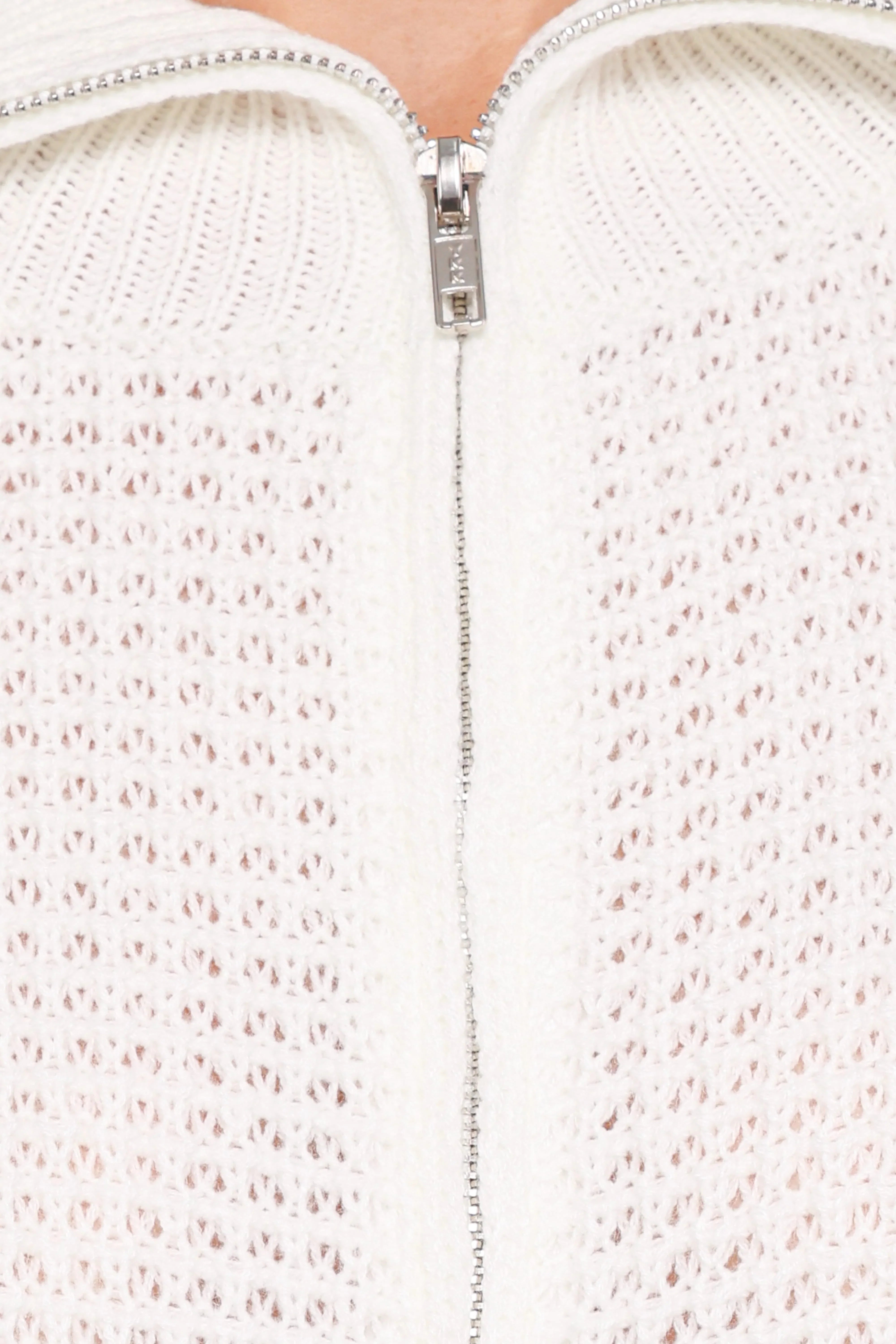Inara Zip Cardigan Cream