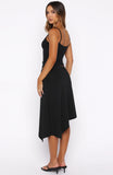 Sending My Love Asymmetric Midi Skirt Black