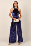 Aria Velvet Jumpsuit Sapphire
