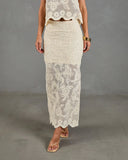 Soft Story Embroidered Floral Midi Skirt