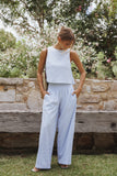 Jillian Smocked Pant Set Blue Gingham