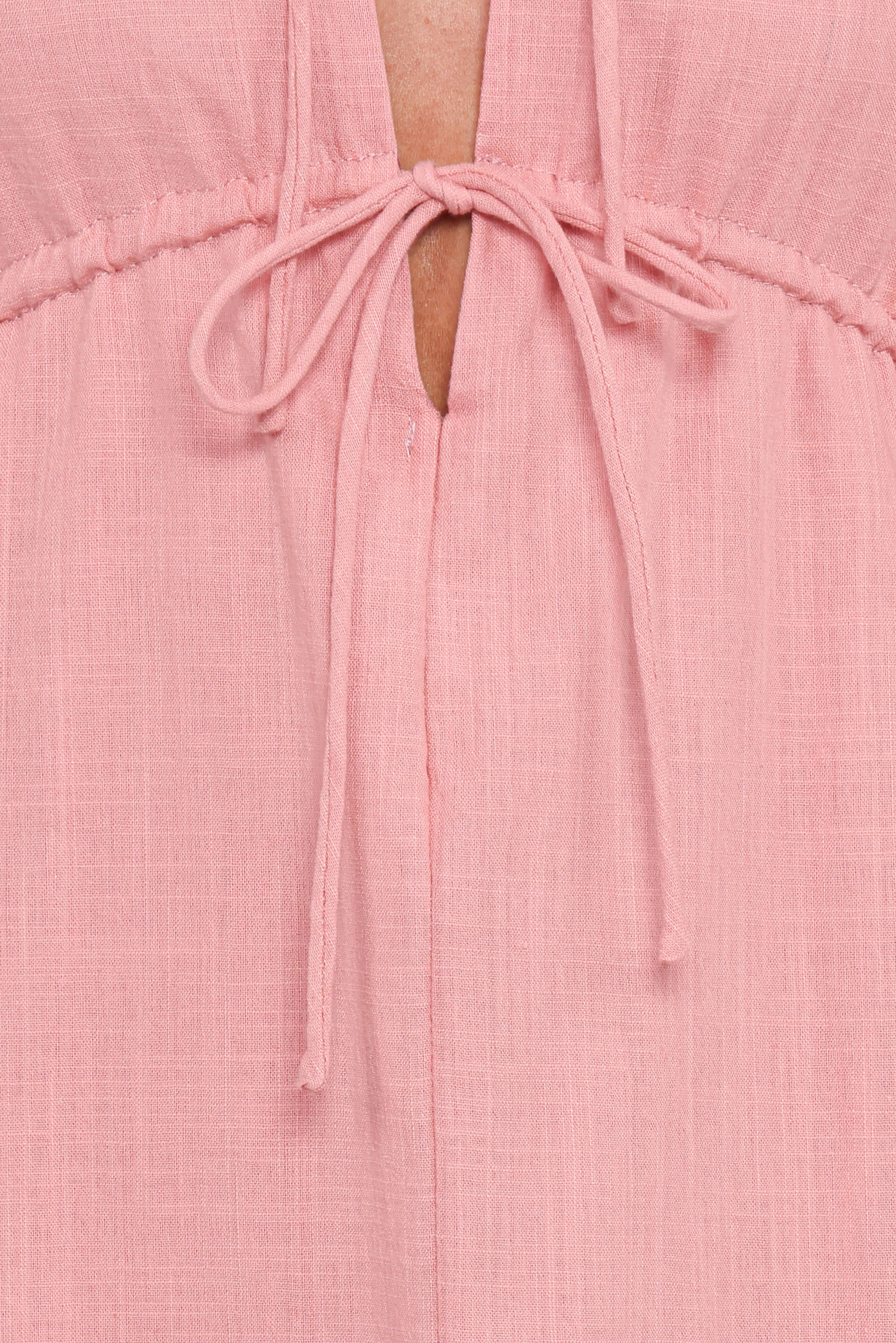 Riven Long Sleeve Maxi Dress Pink
