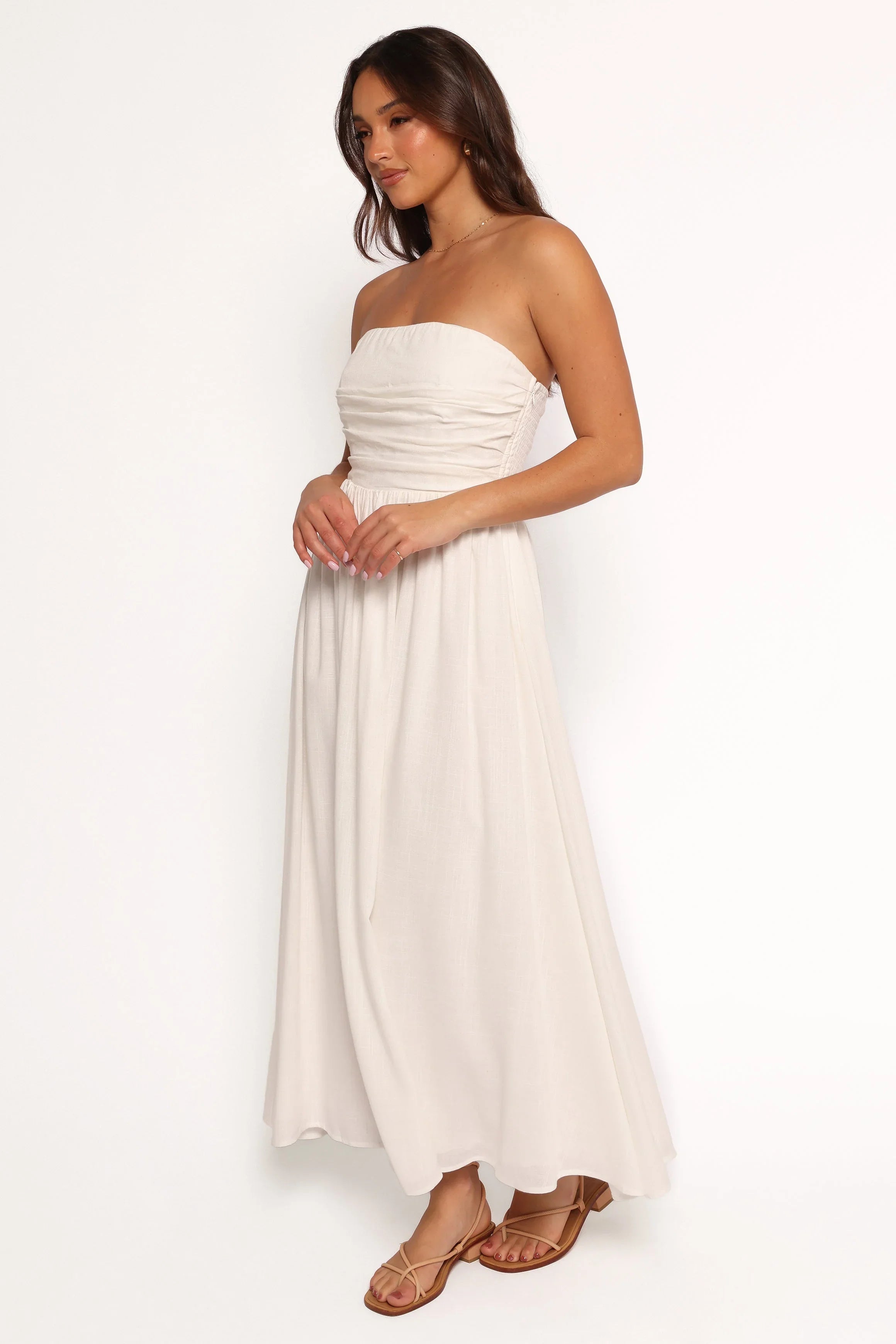 Kayt Strapless Dress White