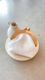 Etta Tweed Timber Frame Clutch White