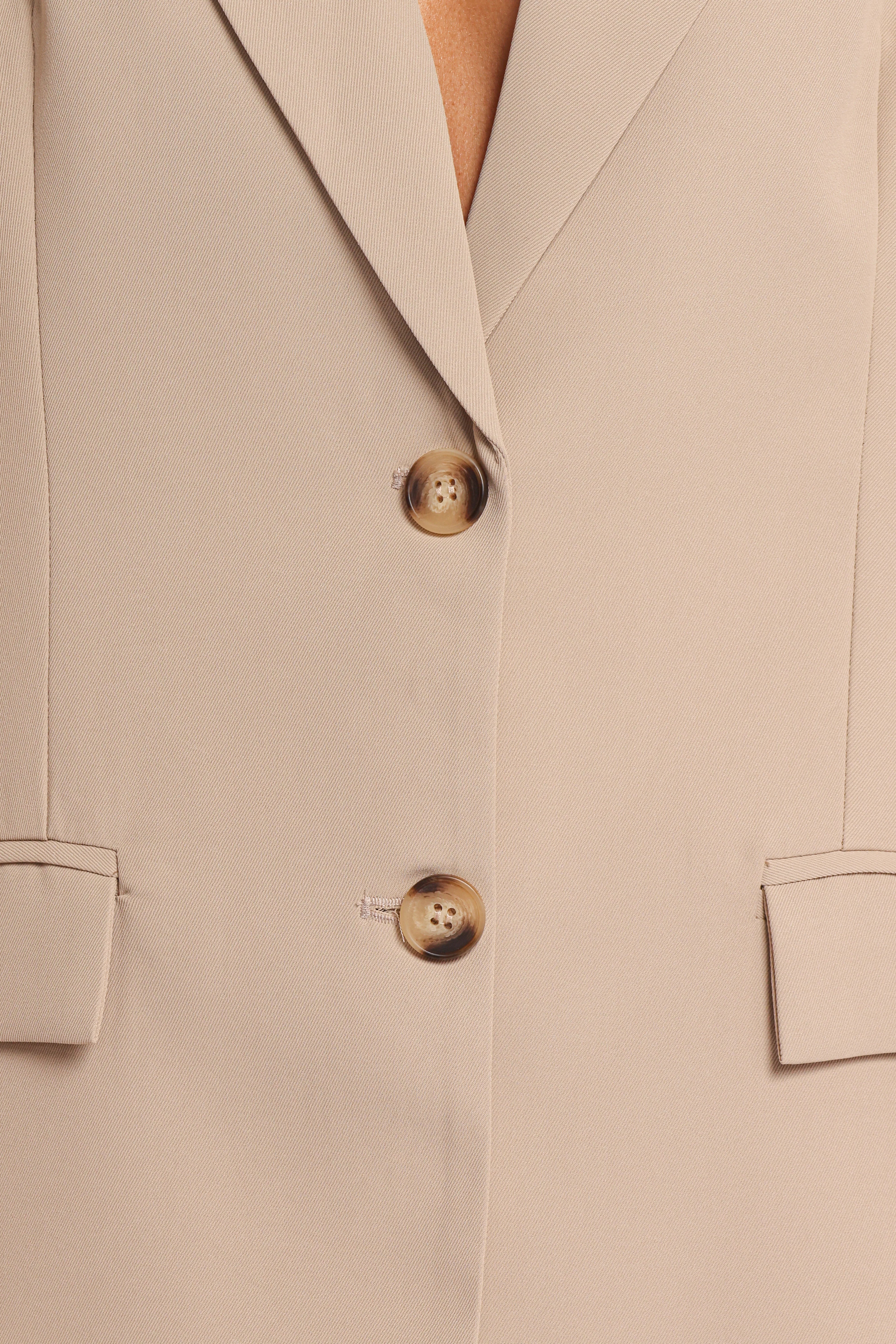 Nora Short Sleeve Blazer Beige