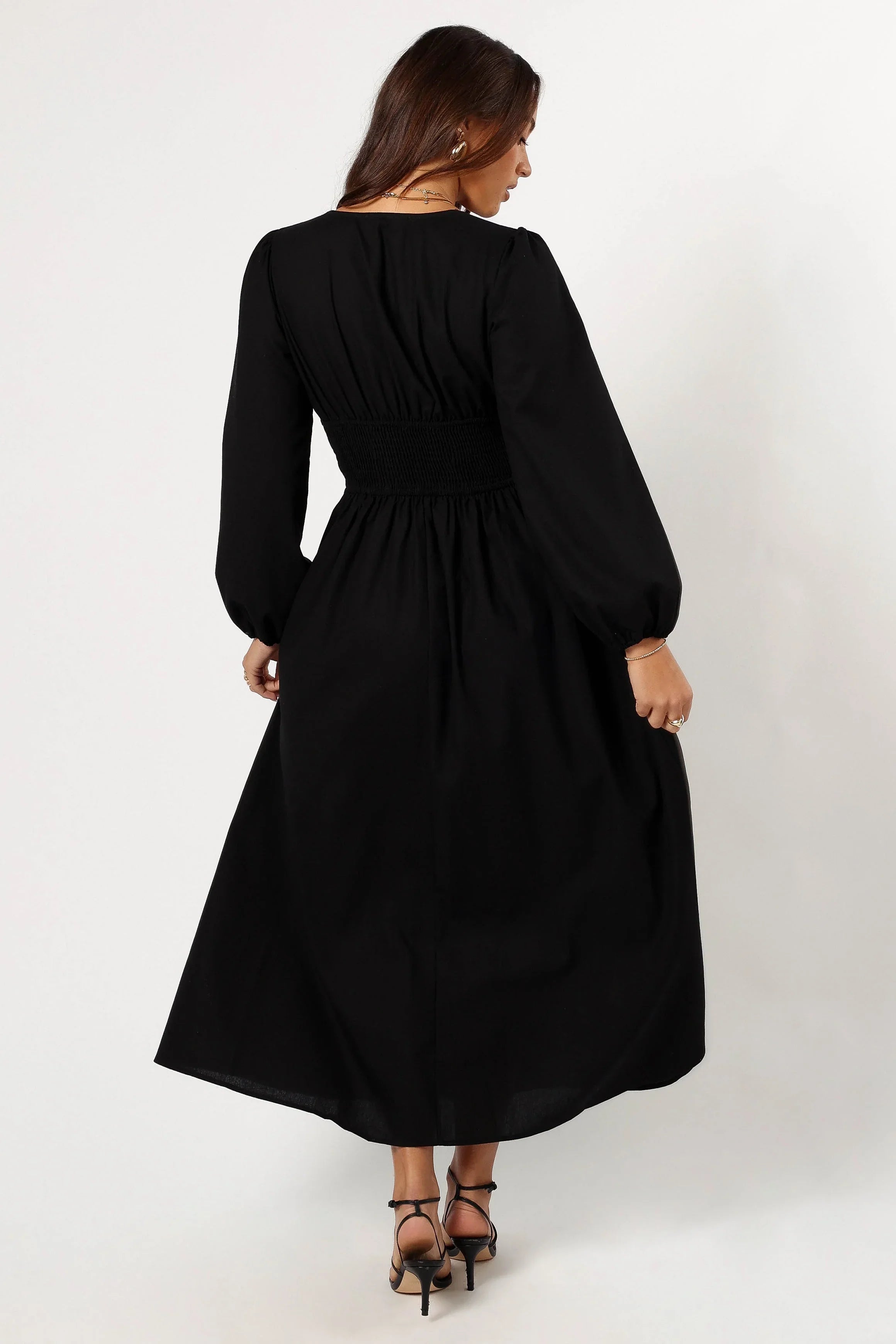 Cece Long Sleeve Maxi Dress Black