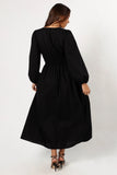 Cece Long Sleeve Maxi Dress Black