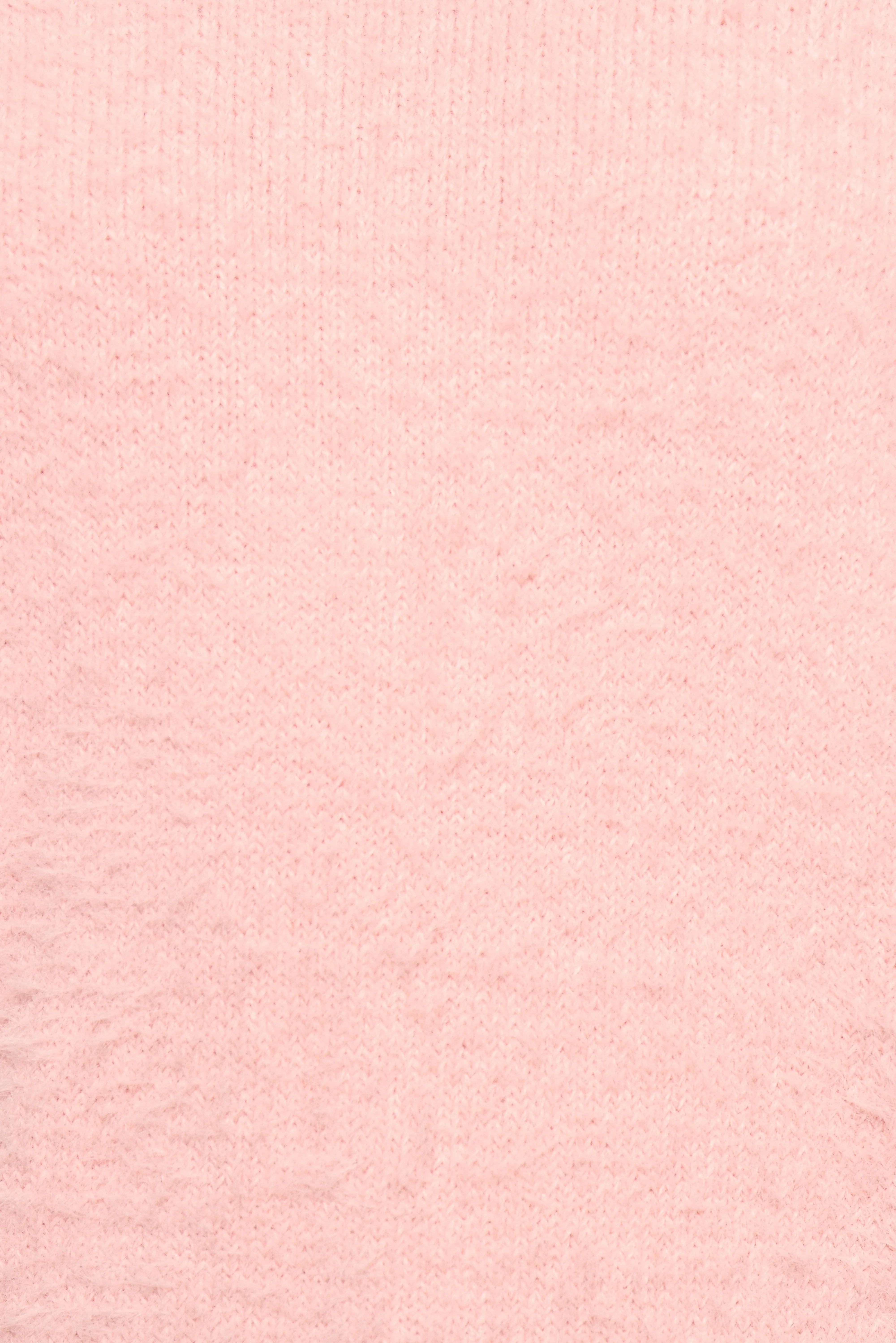 Aspra Fuzzy Crewneck Knit Sweater Pink