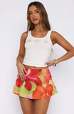 Nostalgic Dream Beaded Mini Skirt Tropical Bloom