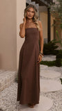 Astrid Strapless Maxi Dress Chocolate