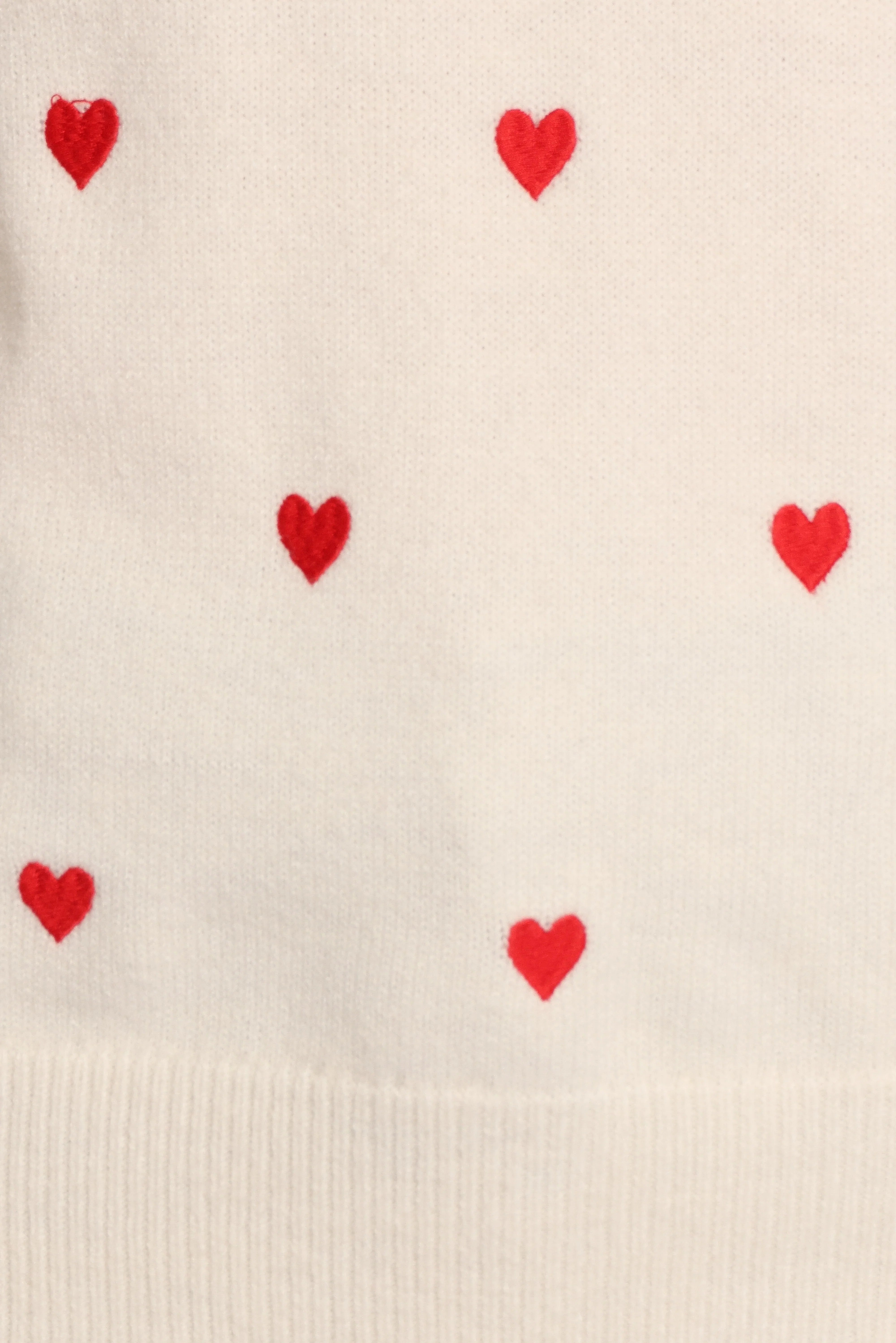 Xadie All Over Mini Heart Sweater Cream Red