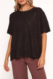 Morris Short Sleeve Oversized Sweater Tee Dark Chocolate