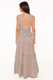 Eirlys Tiered Skirt Set Brown White