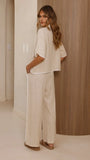 Hartley Tie Shirt Beige White