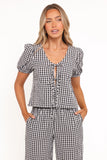 Hilda Pant Set Black Gingham