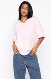 Life Goals Oversized Sports Tee Pink
