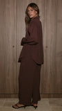 Zaila Pants Burgundy White Stripe