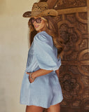 Terez Front Tie Denim Romper