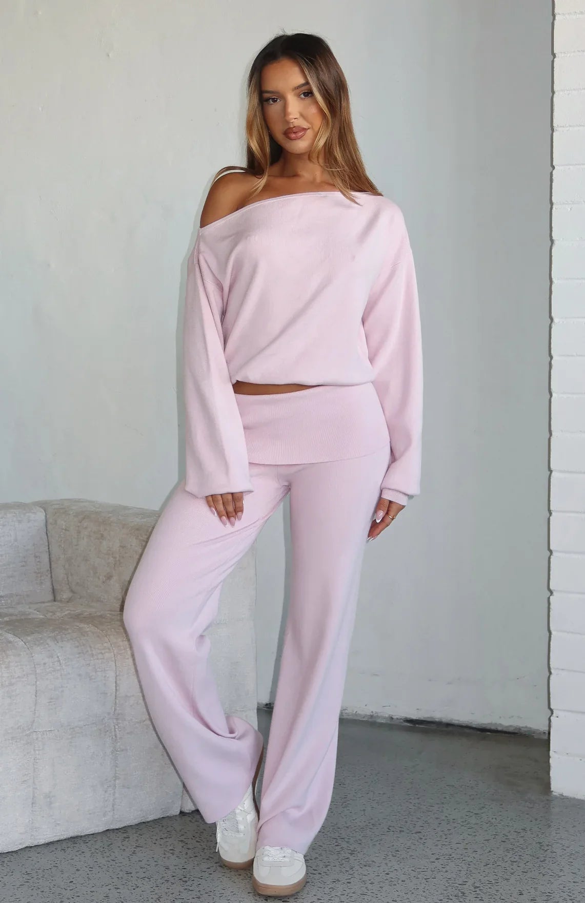 Cant Find The Words Knit Pants Pink