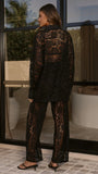 Jemima Button Up Shirt Black Lace