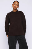 Apres Ski With Me Knit Sweater Chocolate