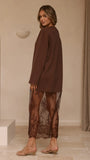 Kailey Lace Maxi Dress Brown