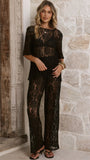 Santana Lace Pants Black