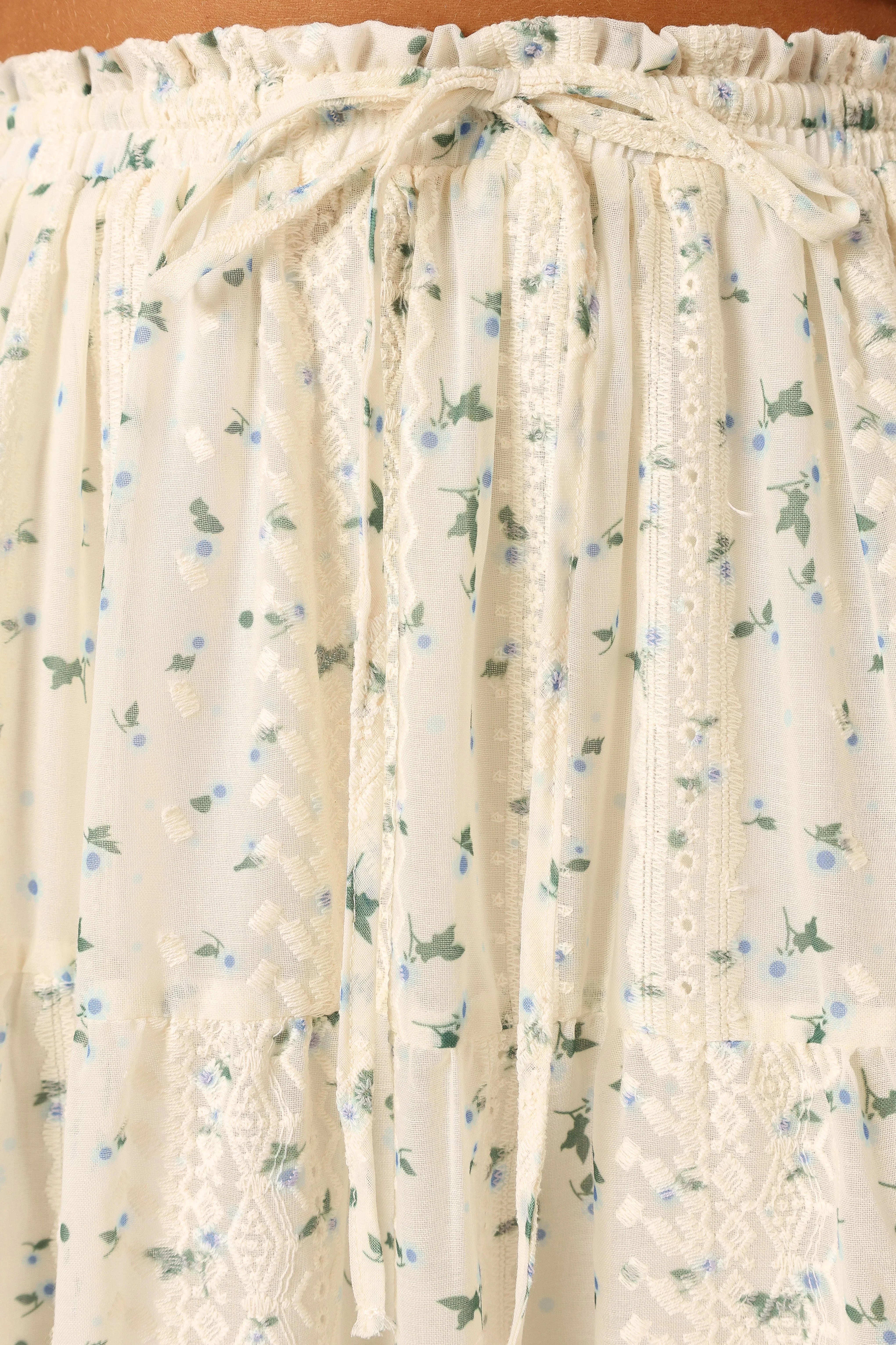 Amberlyn Maxi Skirt Blue Floral