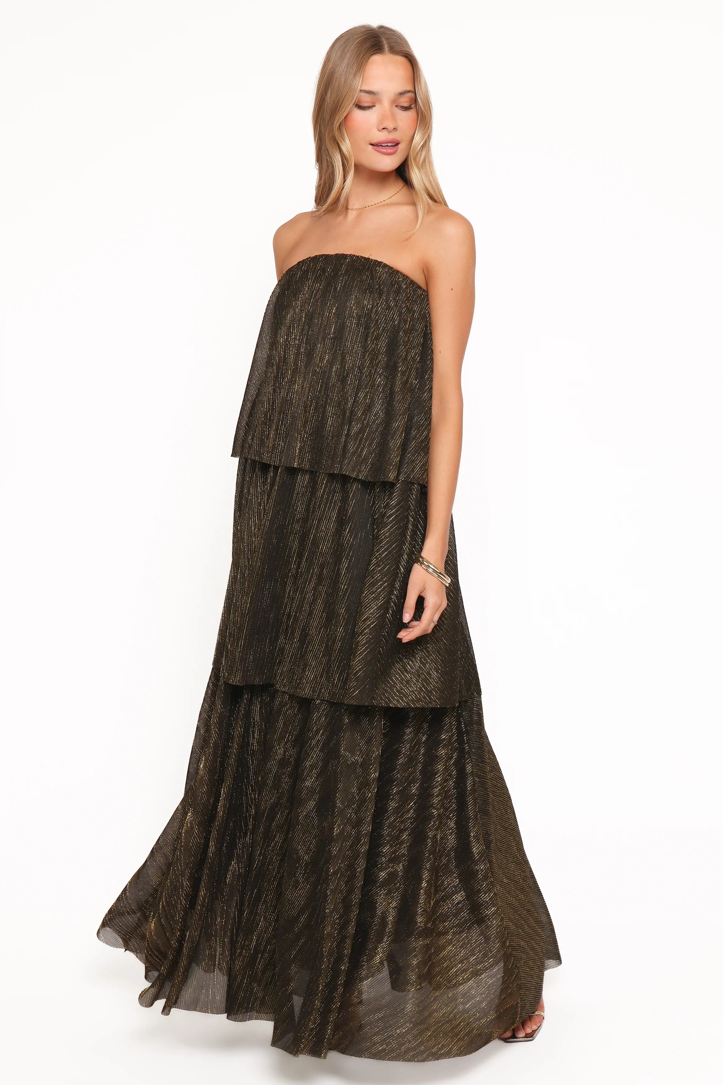 Bloom Strapless Maxi Dress Black