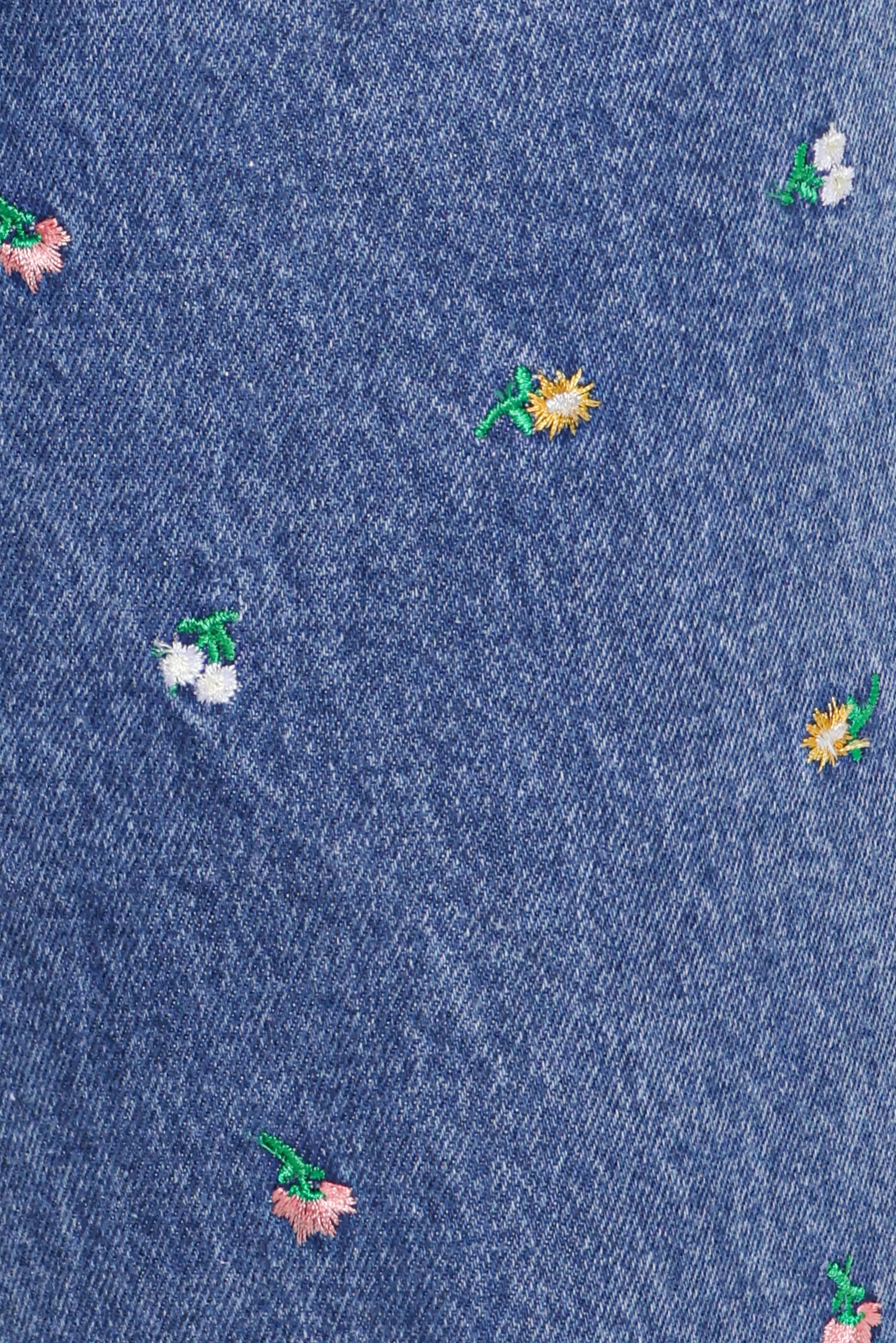 Kendall Straight Leg Jeans Embroidery Medium Wash